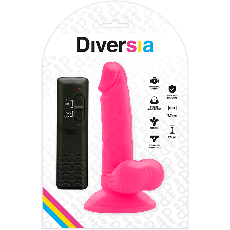 DILDO VIBRANT FLEXIBLE ROSE 17 CM -O- 3.3 CM