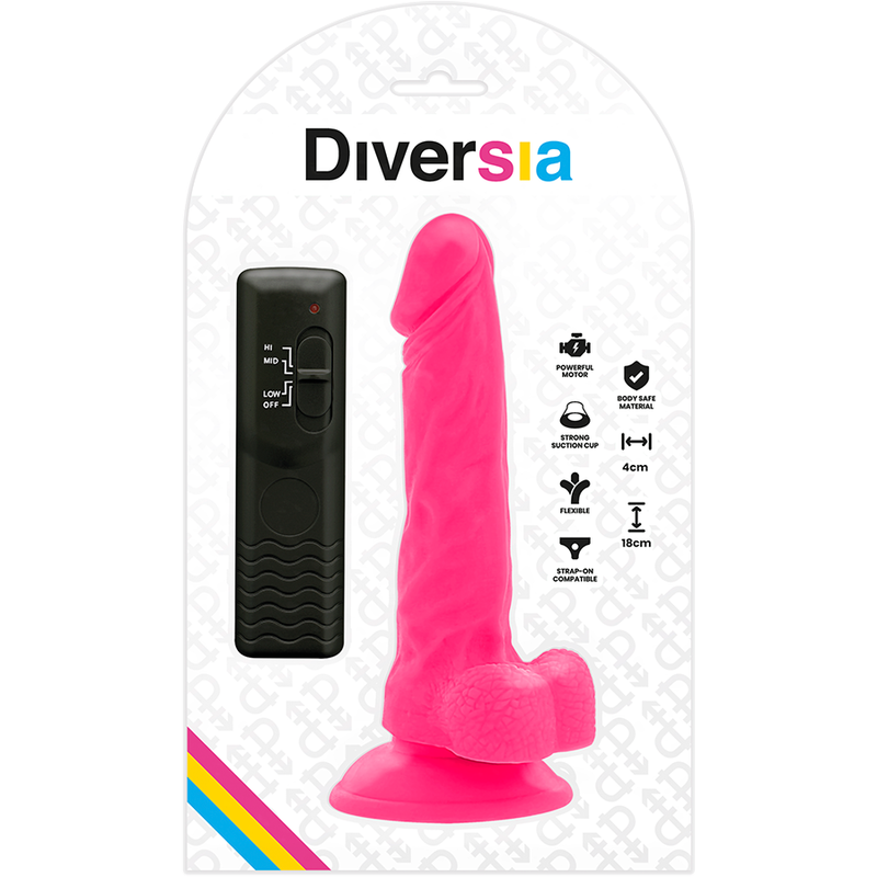 DILDO VIBRANT FLEXIBLE ROSE 18 CM -O- 4 CM