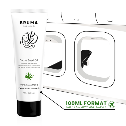 BRUMA - HUILE DE GRAINES DE SATIVA GEL GLISSANT RÉCHAUFFANT SAVEUR DE CANNABIS 100 ML