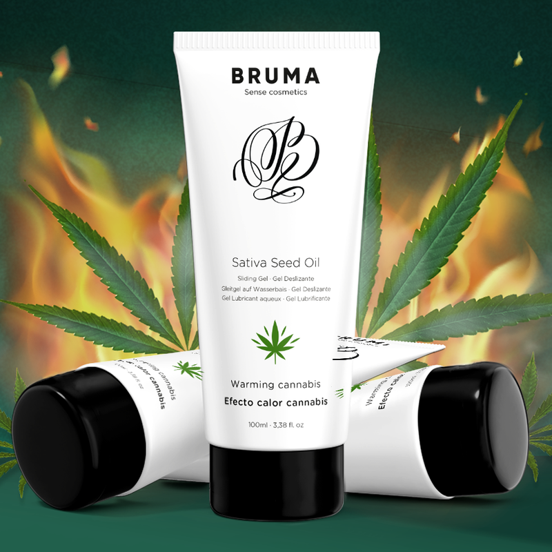 BRUMA - HUILE DE GRAINES DE SATIVA GEL GLISSANT RÉCHAUFFANT SAVEUR DE CANNABIS 100 ML