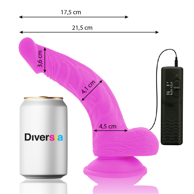 DILDO VIBRANT FLEXIBLE VIOLET 21.5 CM -O- 4.5 CM