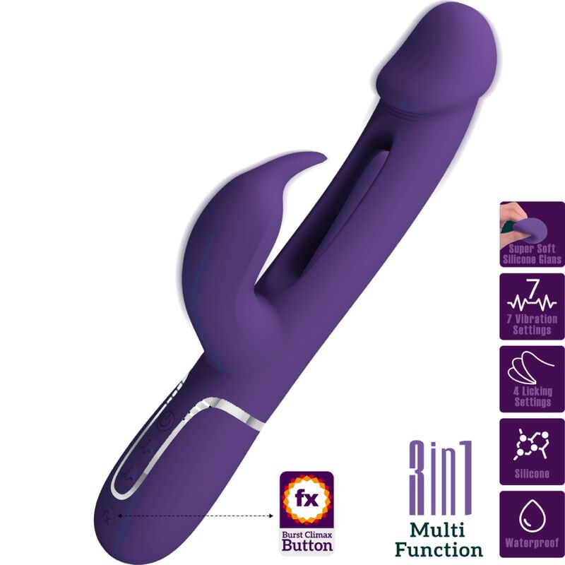 VIBRATEUR MULTIFONCTION 3 EN 1 KAMPAS RABBIT AVEC LANGUE VIOLET