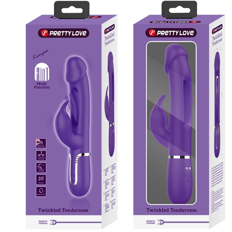 VIBRATEUR MULTIFONCTION 3 EN 1 KAMPAS RABBIT AVEC LANGUE VIOLET