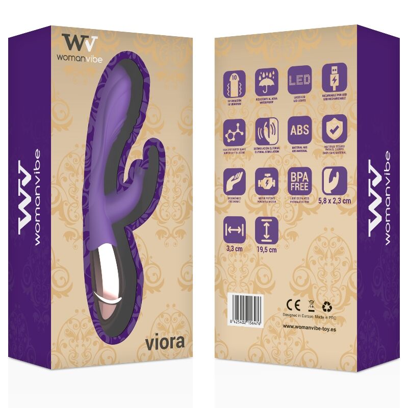 Womanvibe Viora, le vibromasseur Rabbit a un design unique qui en fait un vrai régal pour les yeux.